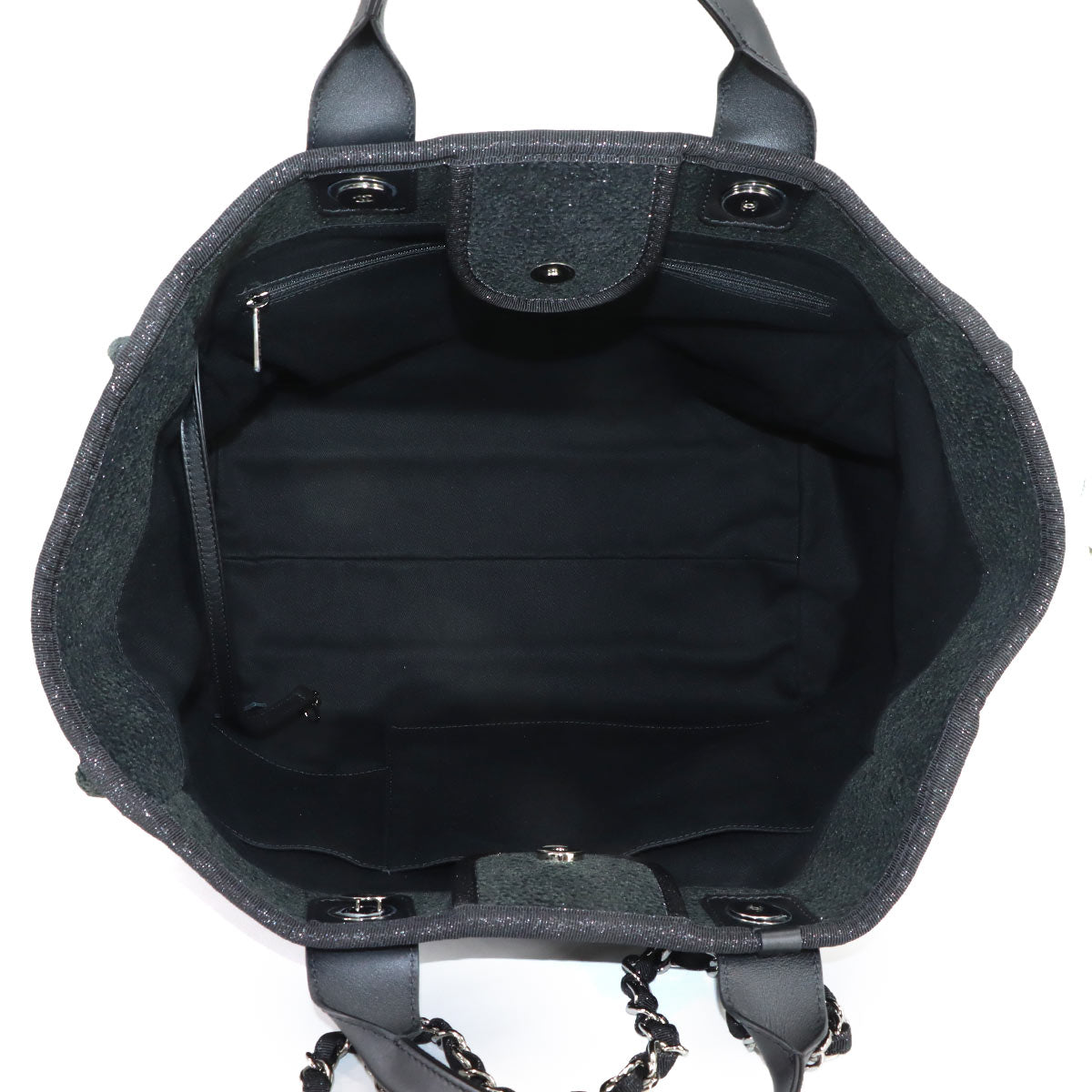 Deauville GM Tote Chain Shoulder Bag Velour Black A66941
