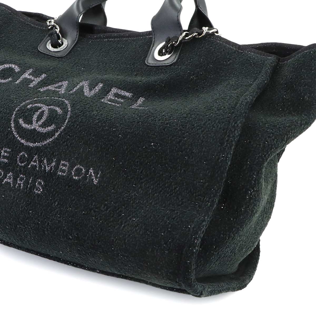 Deauville GM Tote Chain Shoulder Bag Velour Black A66941