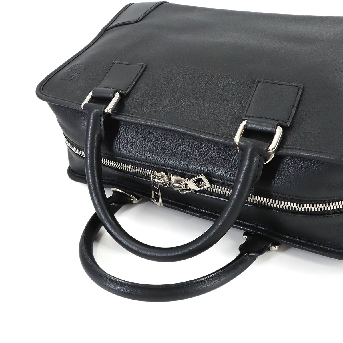 Amazona 36 Hand Bag Leather Black Anagram Purse