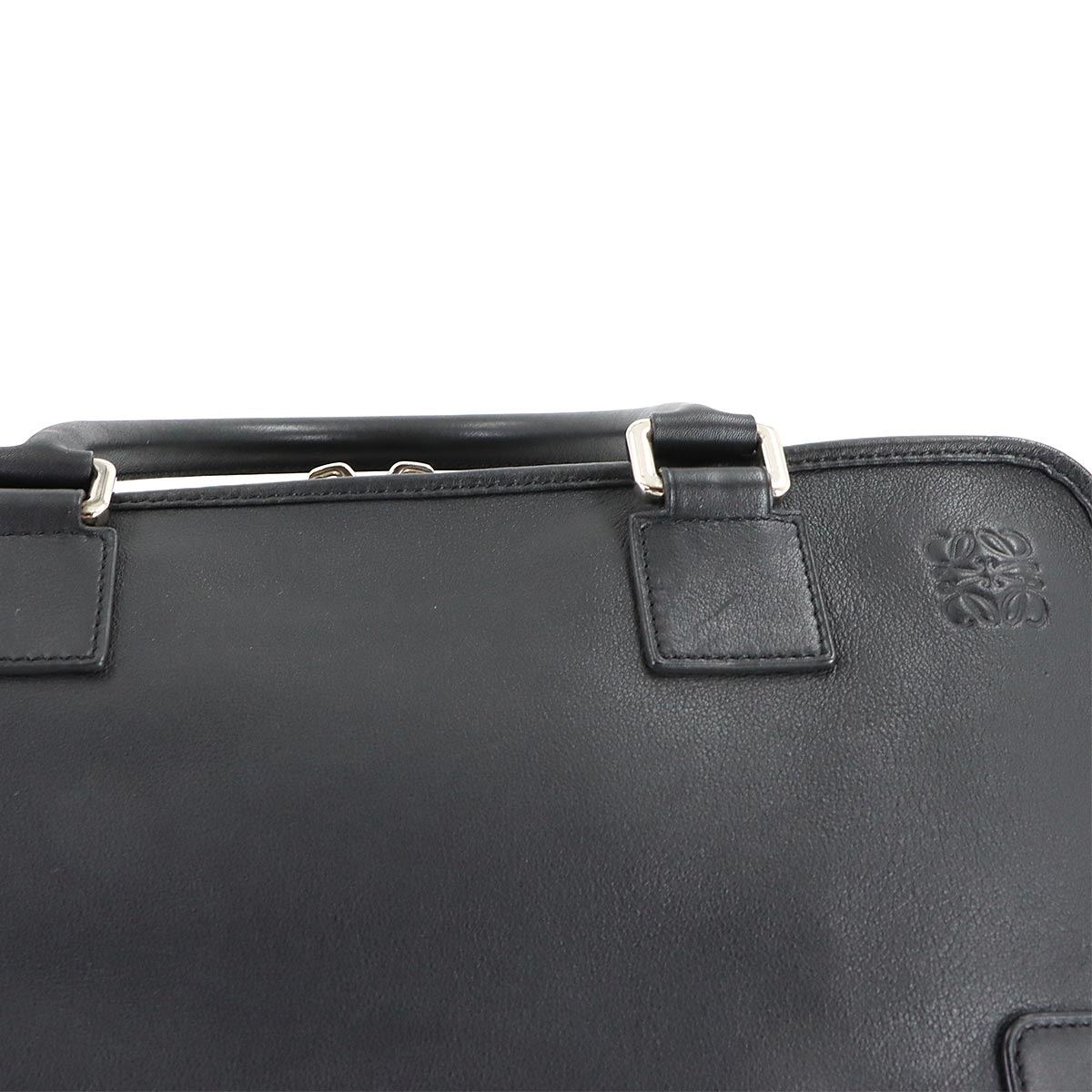 Amazona 36 Hand Bag Leather Black Anagram Purse