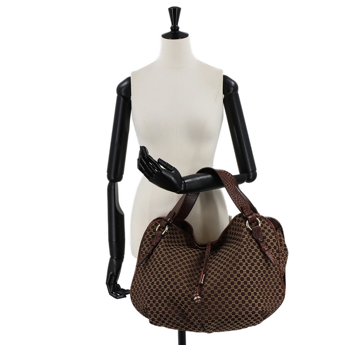 Macadam Tote Bag Canvas Leather Brown Purse