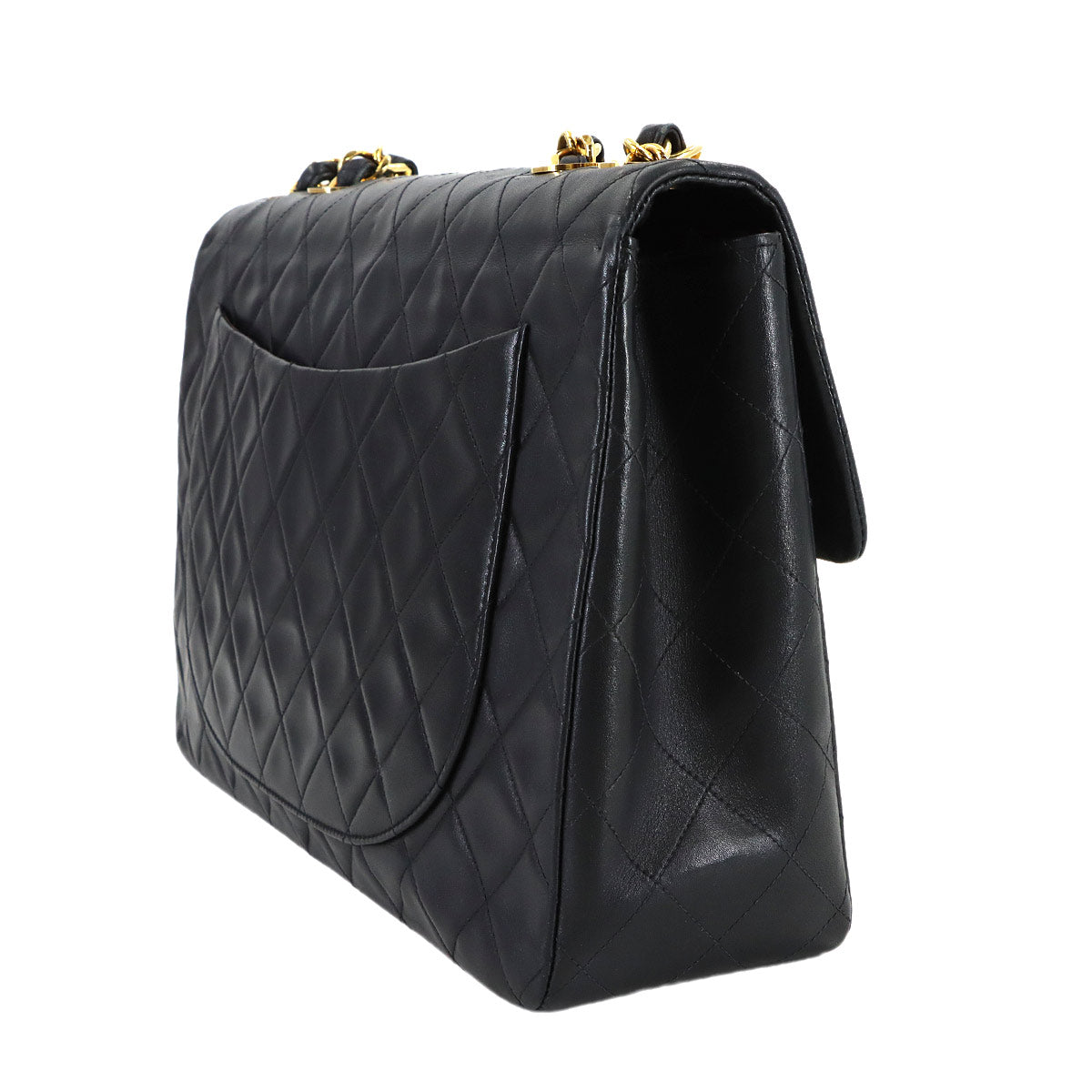 Matelasse 34 Chain Shoulder Bag Leather Black A01094 Vintage