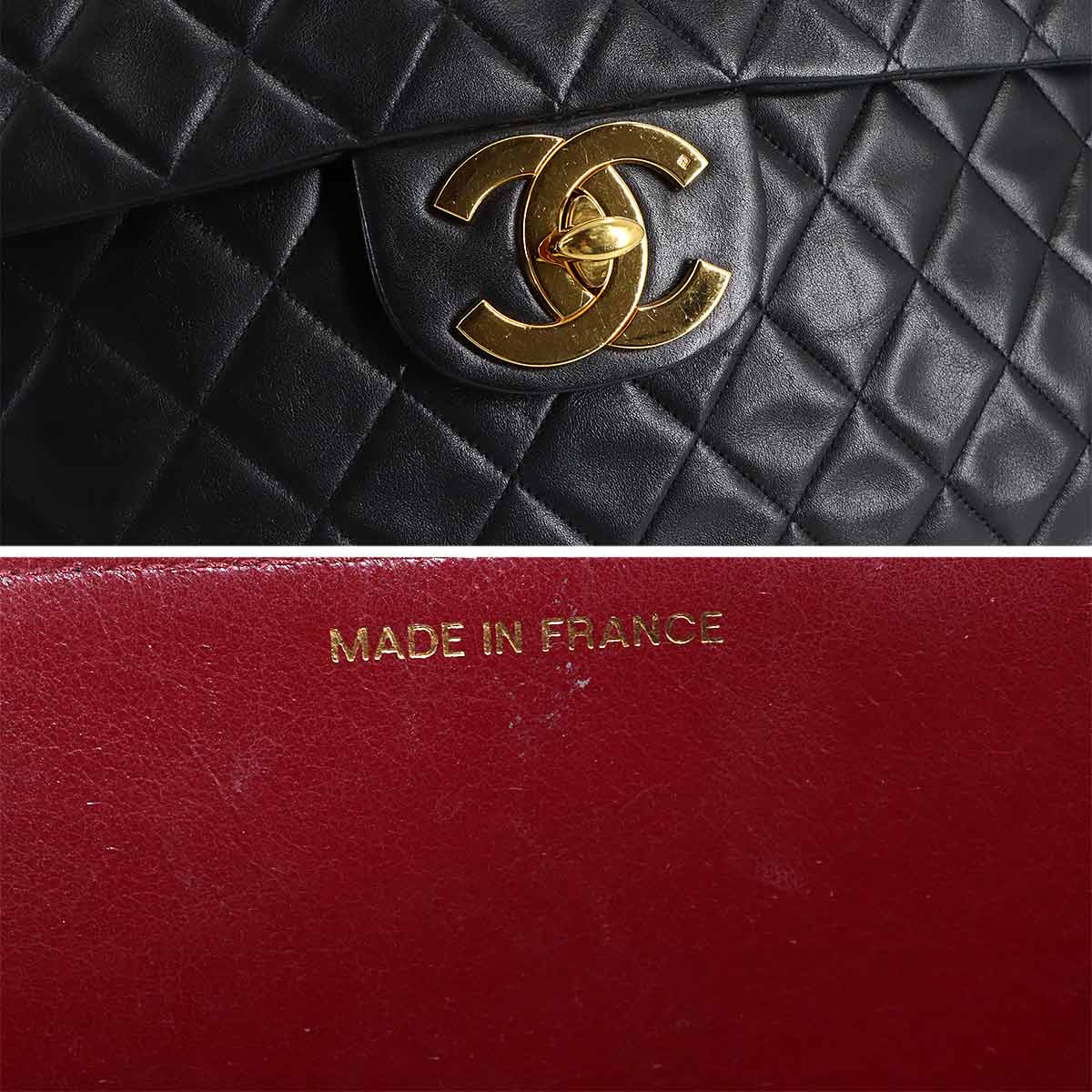 Matelasse 34 Chain Shoulder Bag Leather Black A01094 Vintage