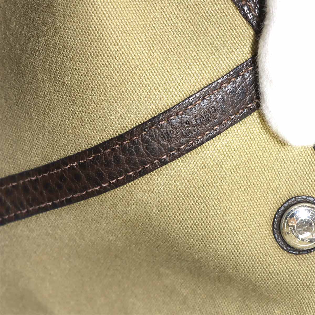 Garden Party PM Tote Bag Toile Officier Buffle Skipper khaki