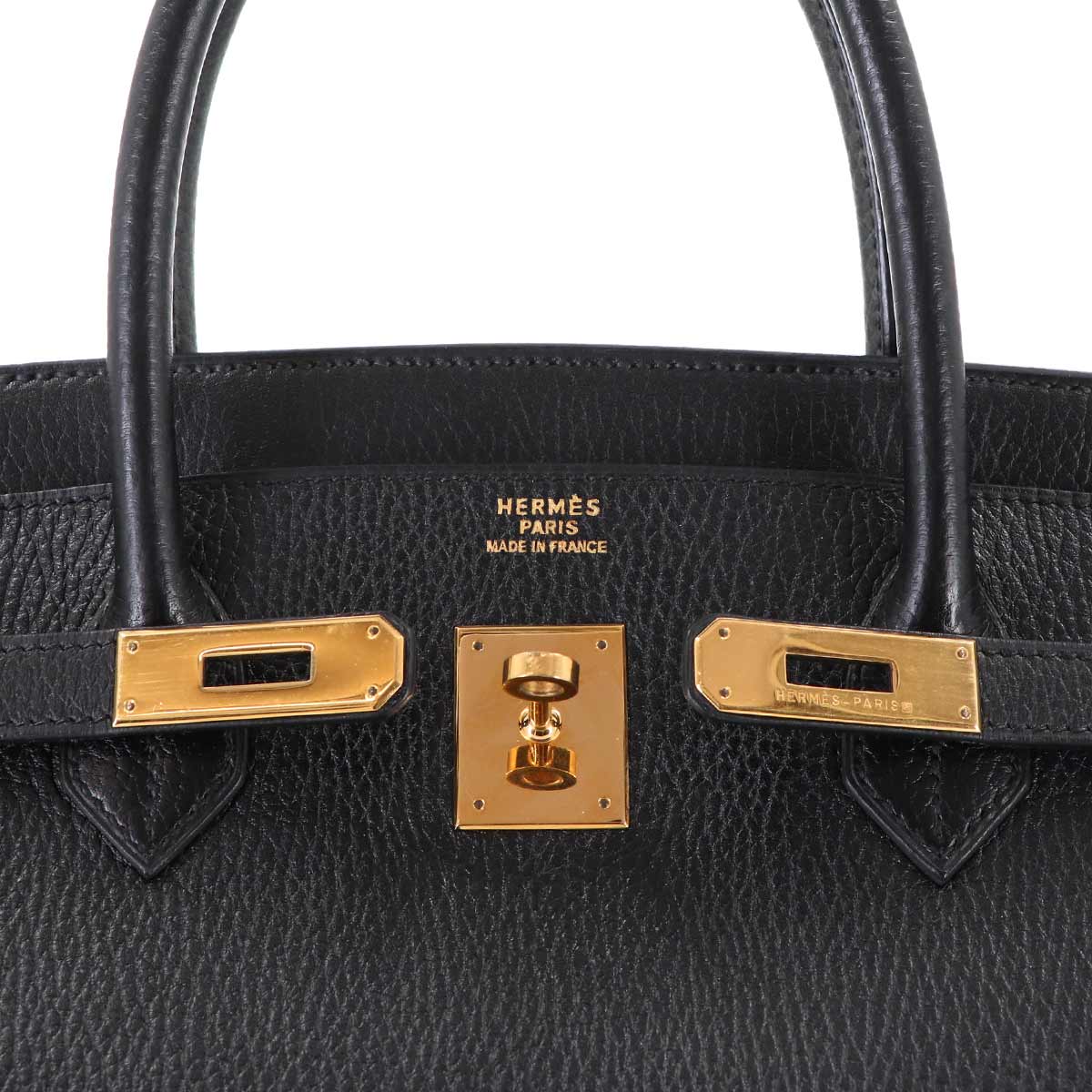 Birkin 40 Ardennes Leather Black Hand Bag Vintage Purse