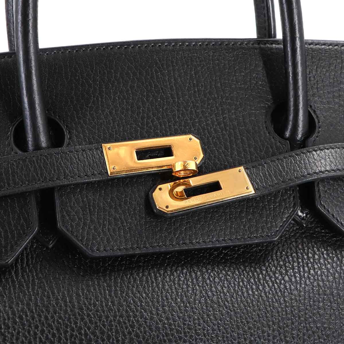 Birkin 40 Ardennes Leather Black Hand Bag Vintage Purse