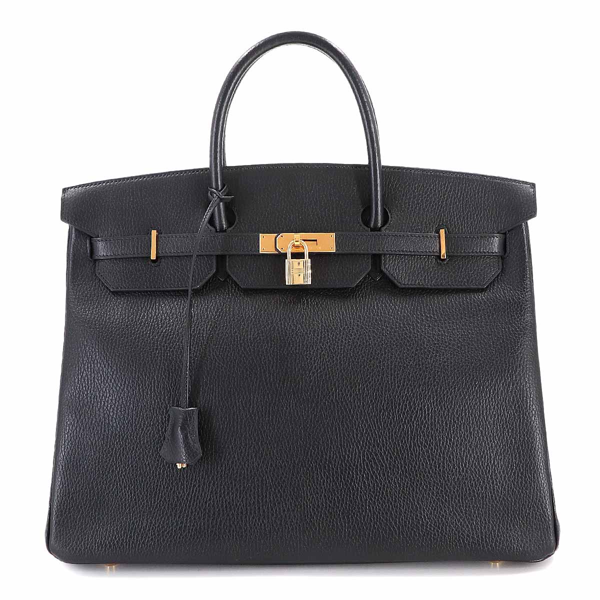 Birkin 40 Ardennes Leather Black Hand Bag Vintage Purse