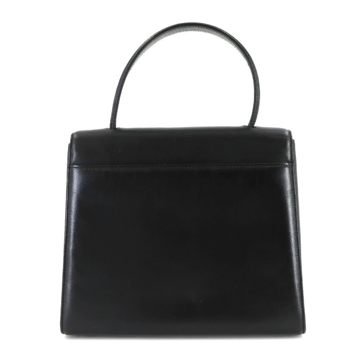 Hand Bag Leather Black Square Purse