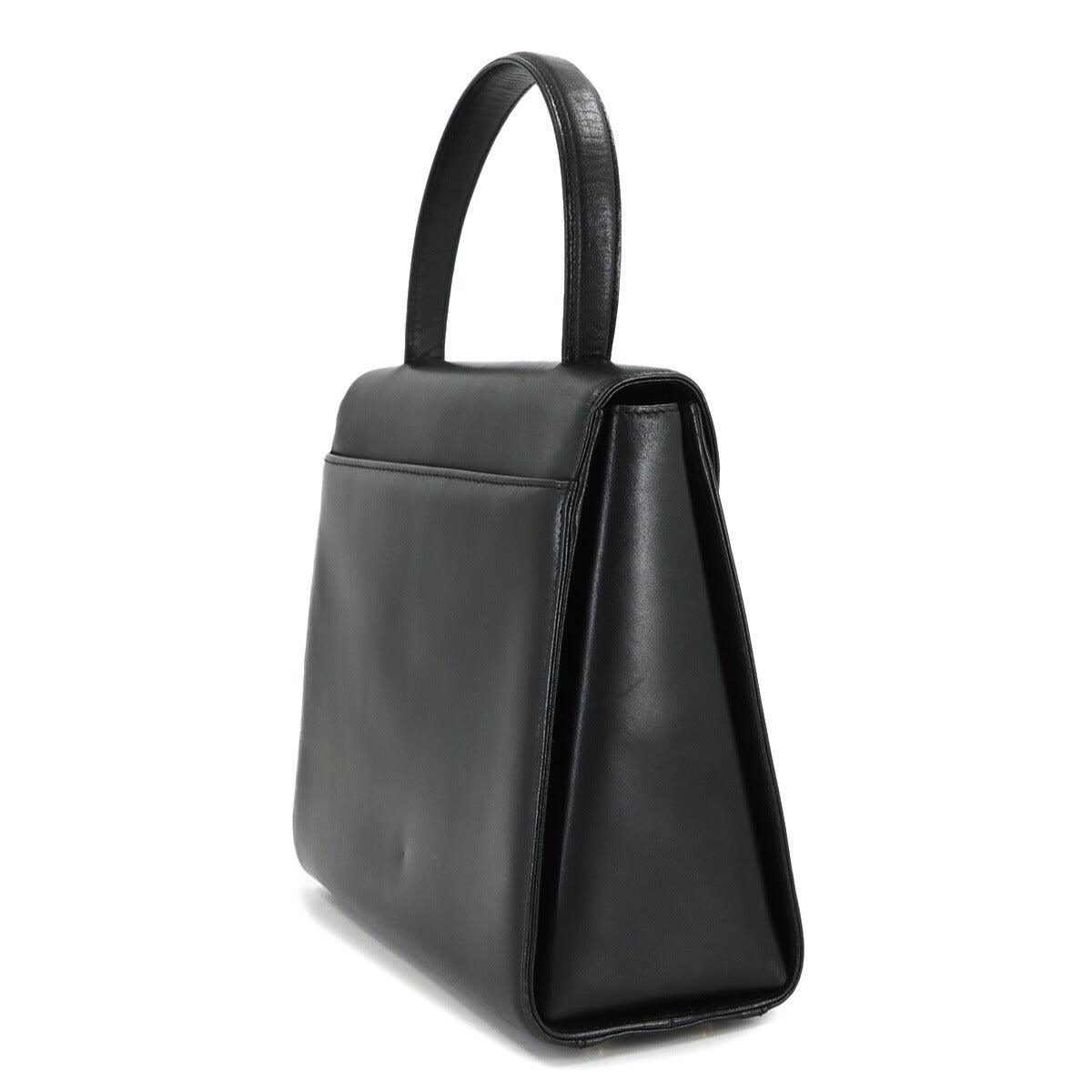 Hand Bag Leather Black Square Purse