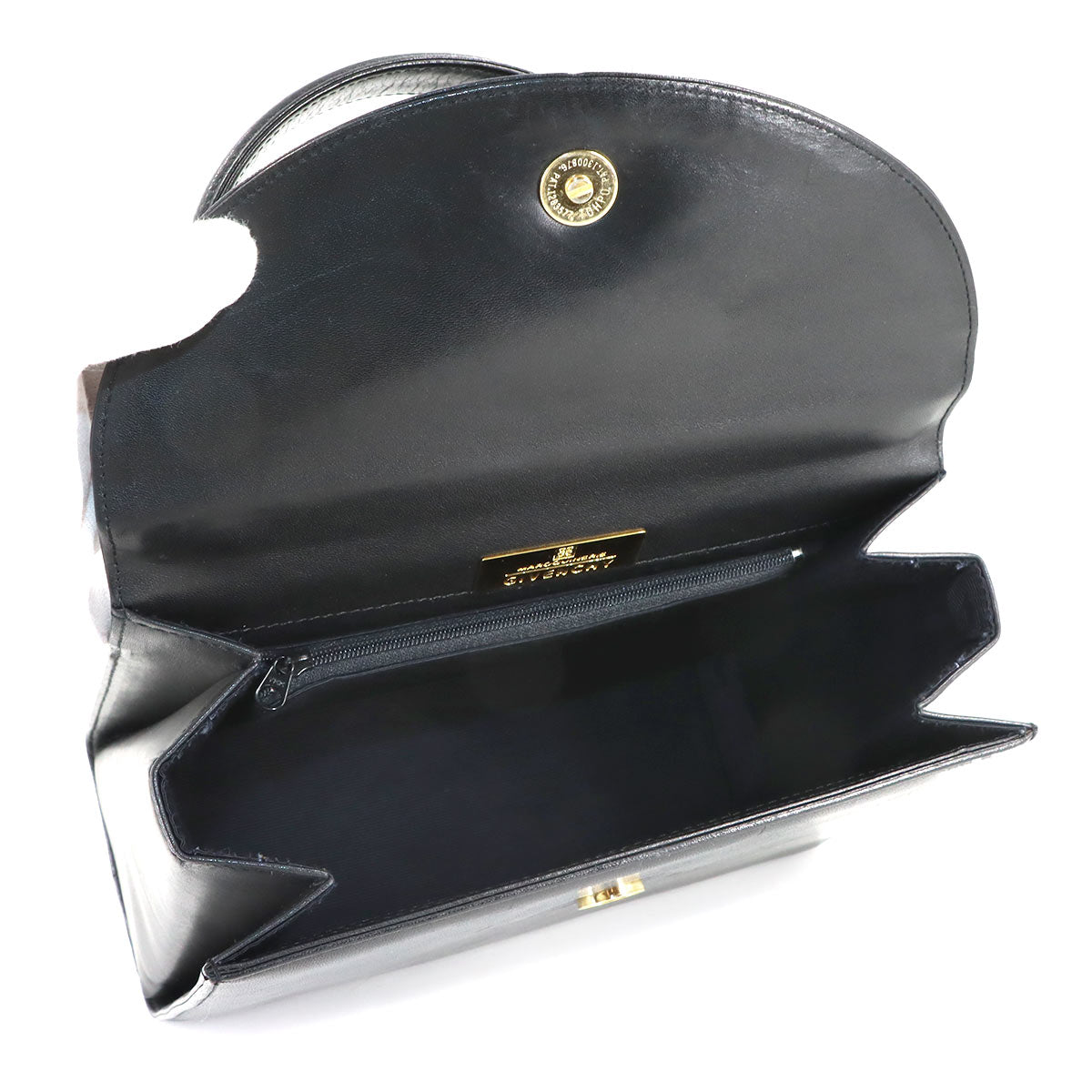 Hand Bag Leather Black Square Purse