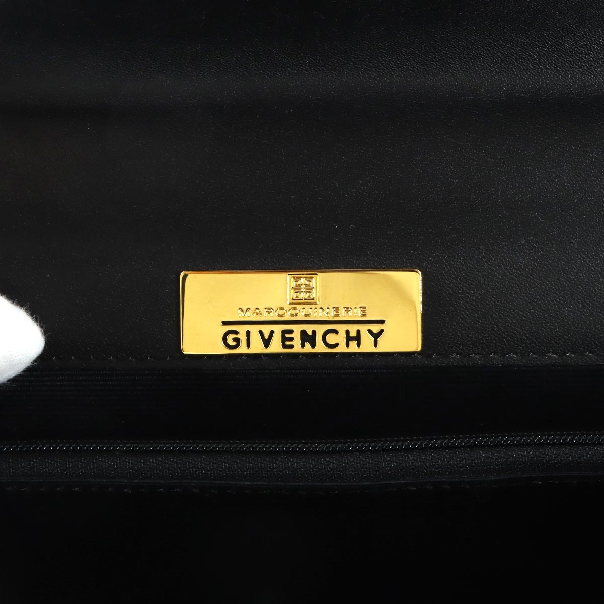 Hand Bag Leather Black Square Purse