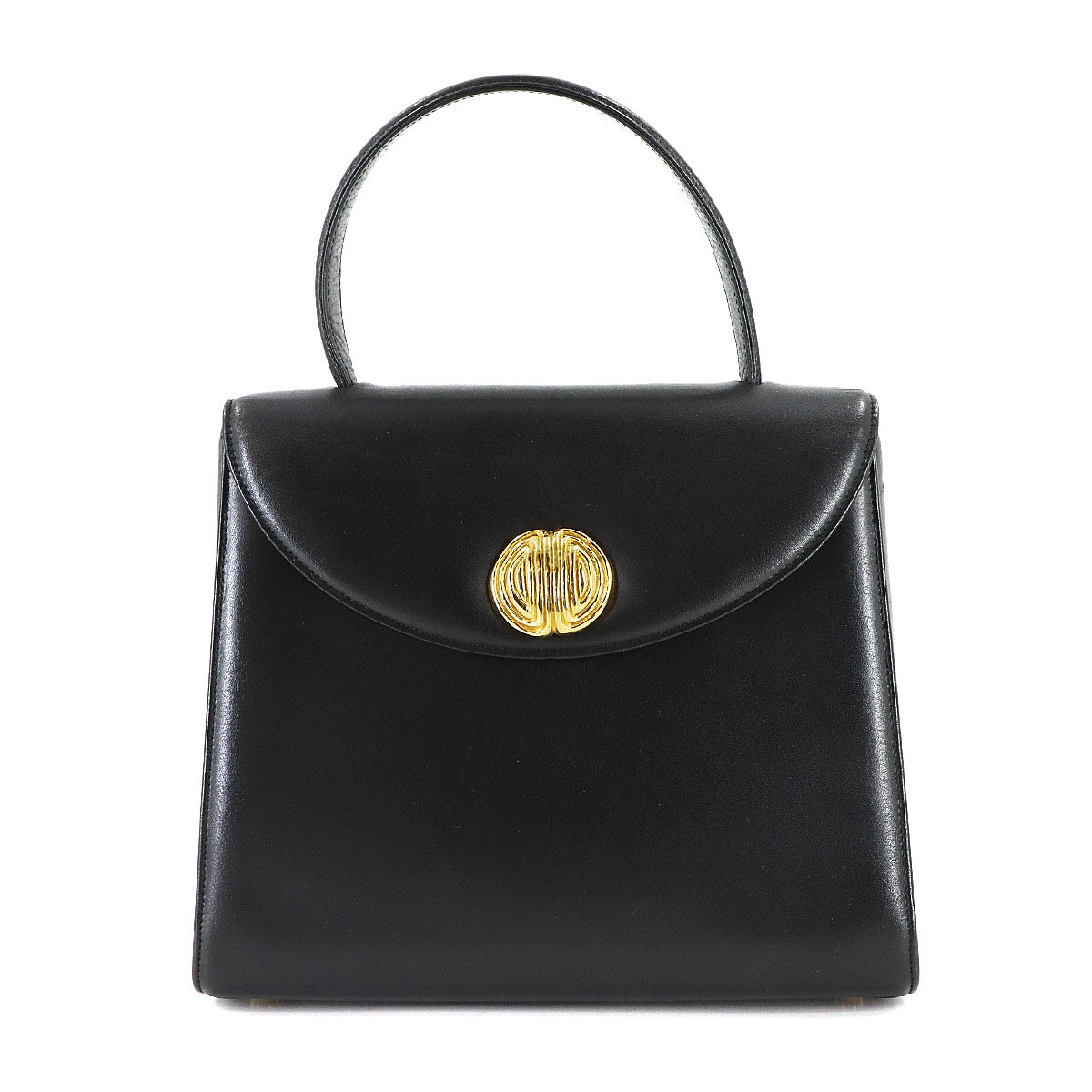 Hand Bag Leather Black Square Purse