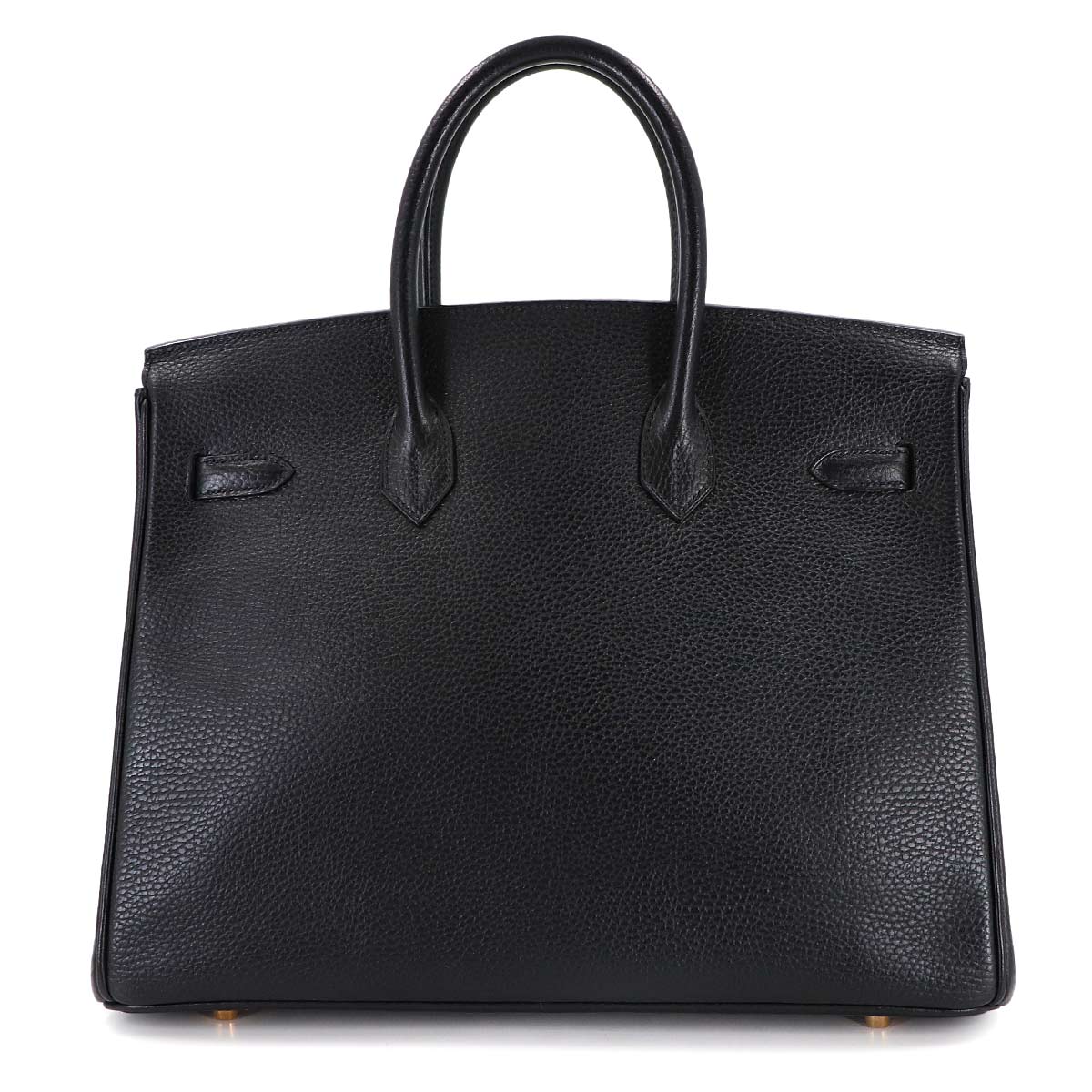 Birkin 35 Ardennes Leather Black Hand Bag Vintage Purse