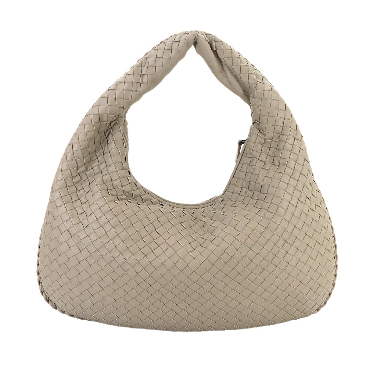 Intrecciato Shoulder Bag Leather Gray