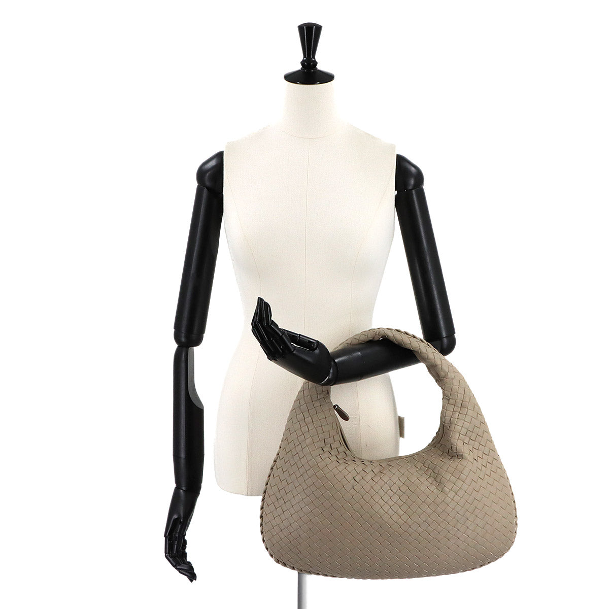 Intrecciato Shoulder Bag Leather Gray