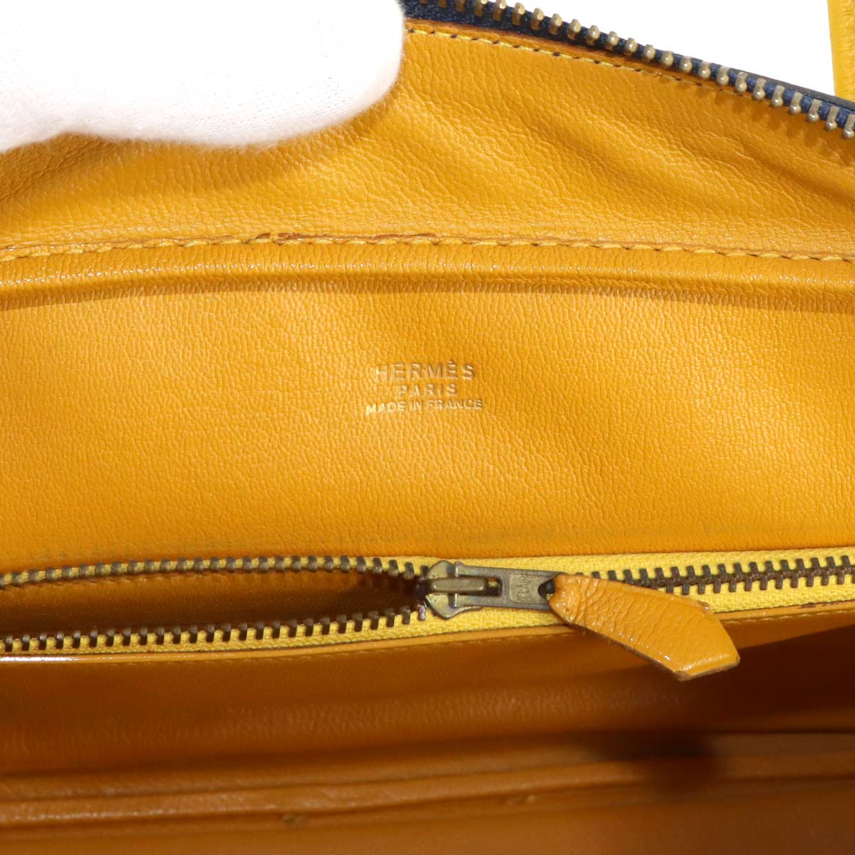 Lorraine 2way Hand Shoulder Bag Couchevel Epsom Navy Yellow