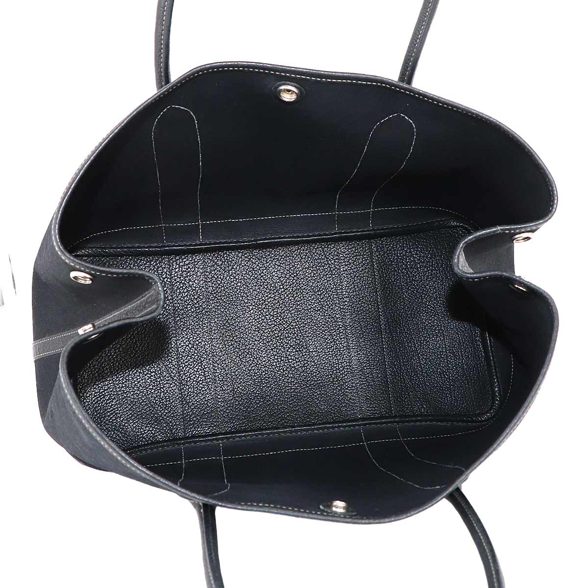 Garden Party PM Tote Bag Toile Officier Leather Black