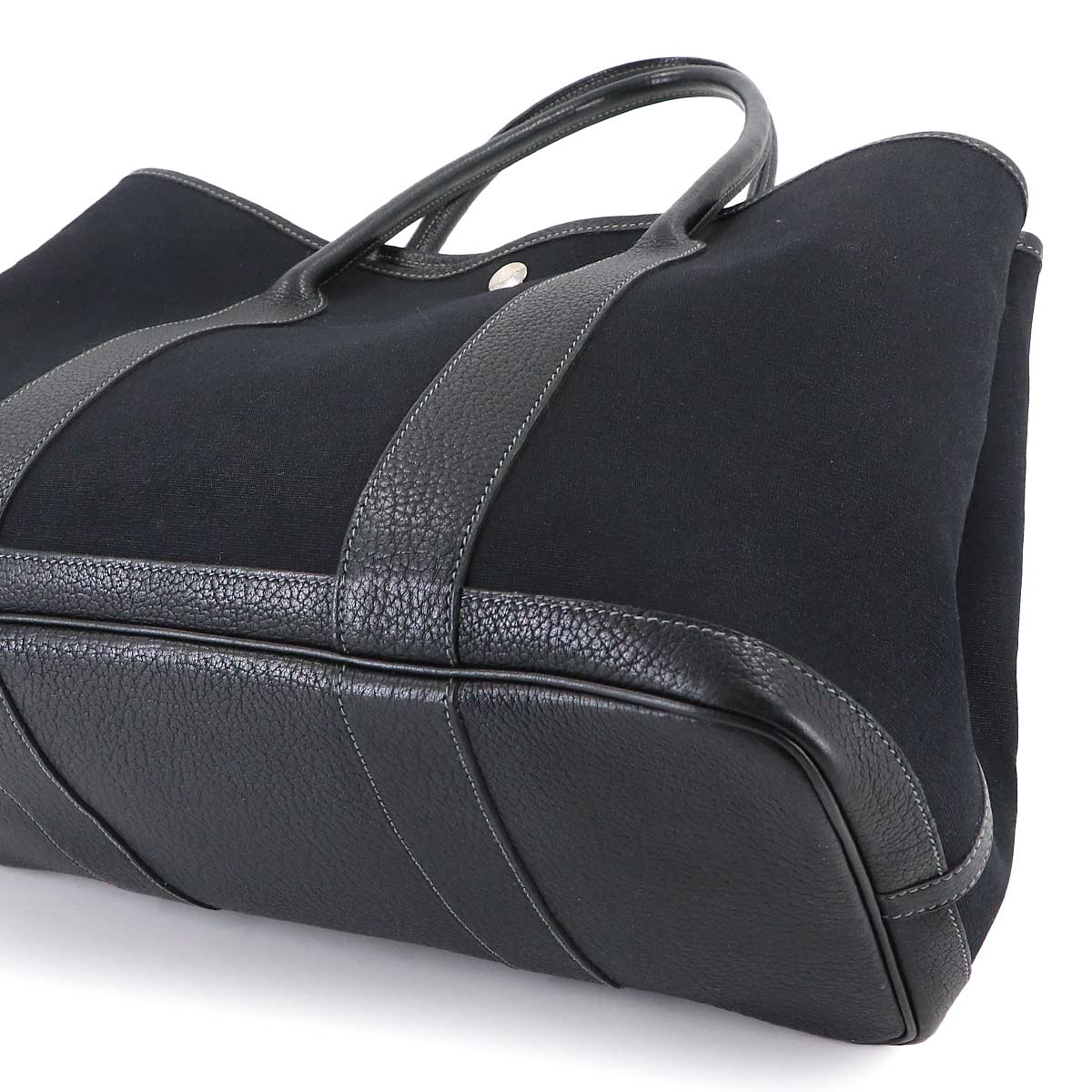 Garden Party PM Tote Bag Toile Officier Leather Black