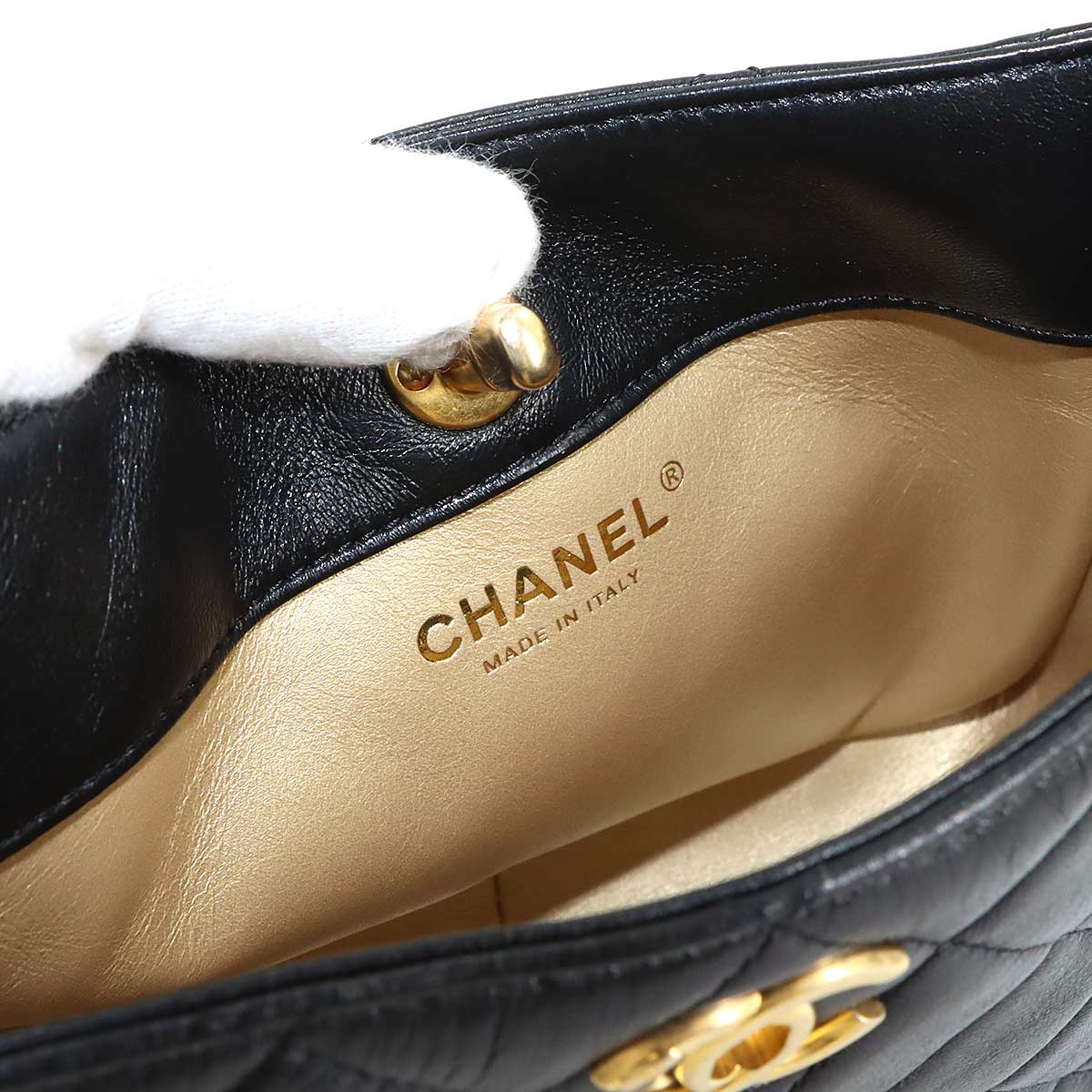 Matelasse Small Hobo Bag Shoulder Leather Black AS3154