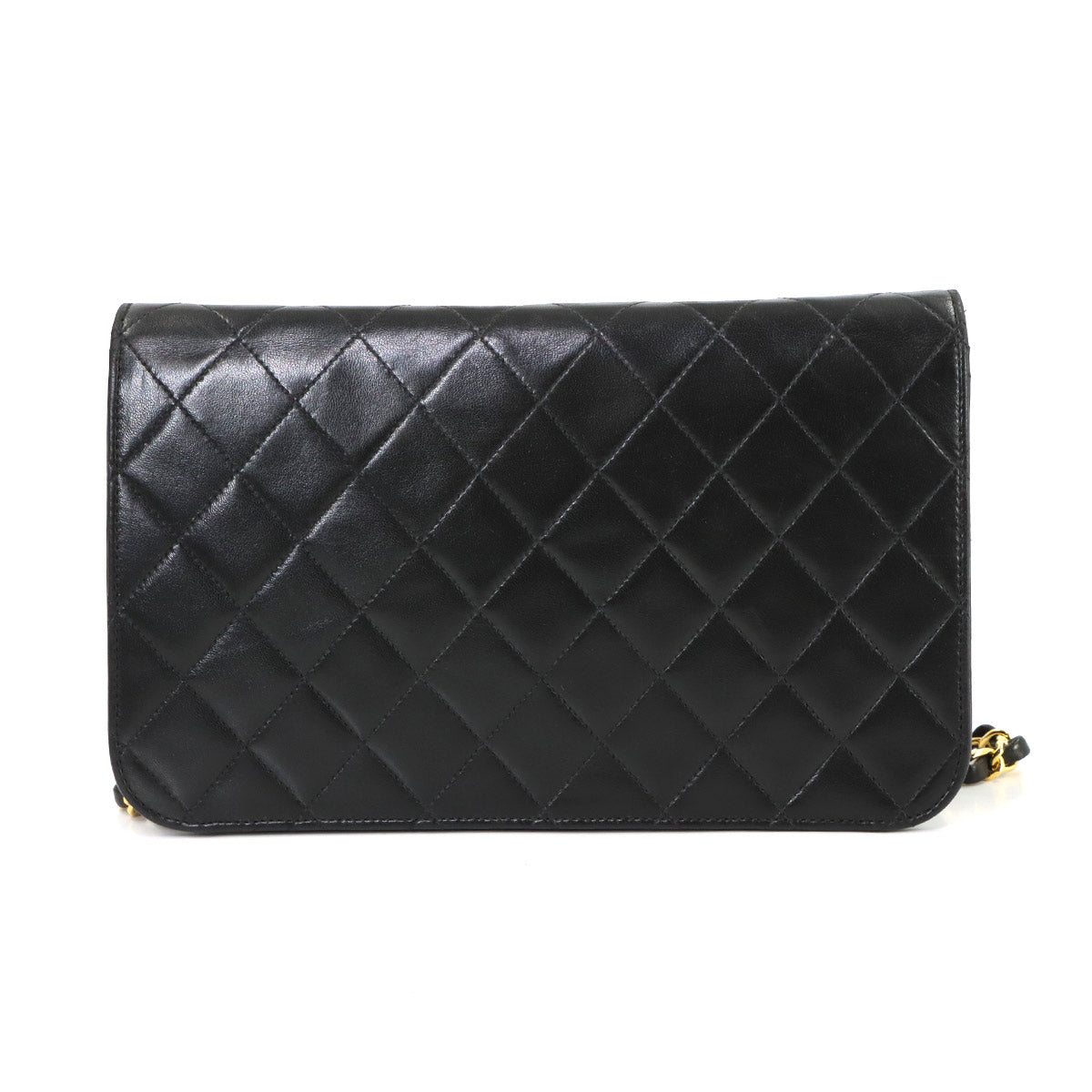 Matelasse Chain Shoulder Bag Leather Black A03568 Vintage