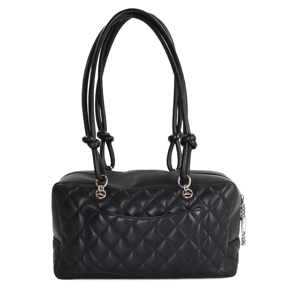 Cambon Bowling Shoulder Bag Leather Black A25171 Purse