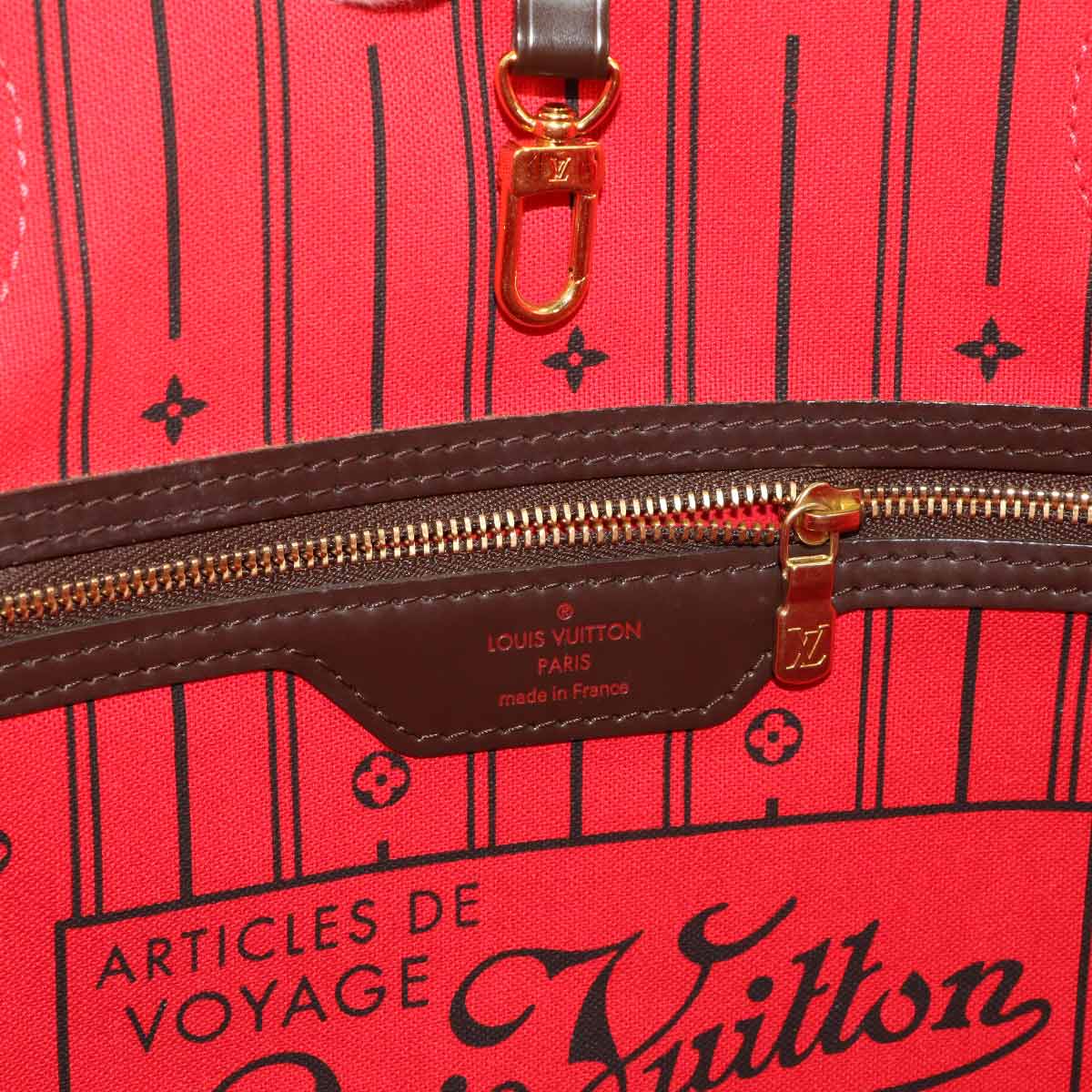 Damier Neverfull MM Tote Bag Ebene Cerise N51105 Purse