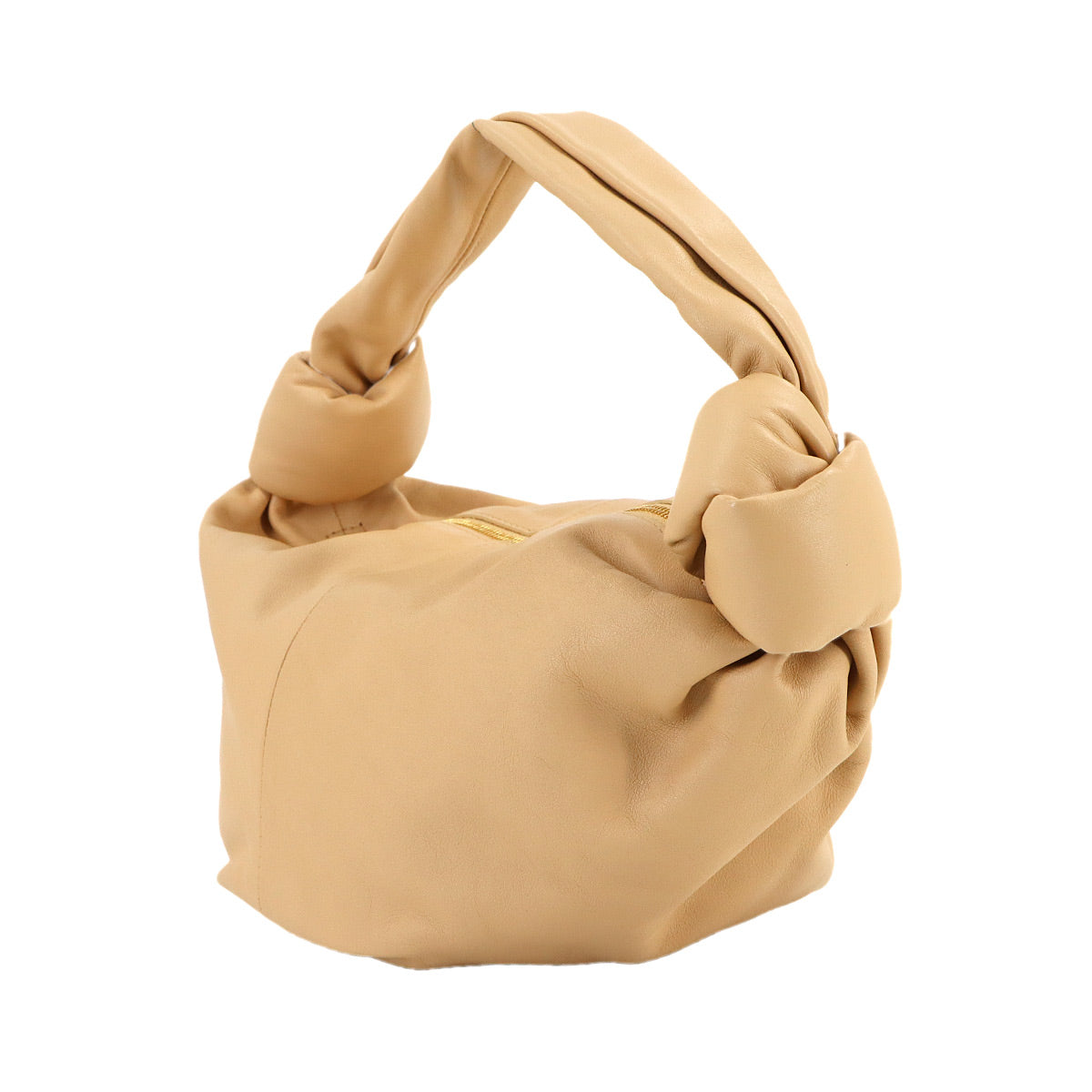 Double Knot Hand Bag Leather Beige 629635 Purse