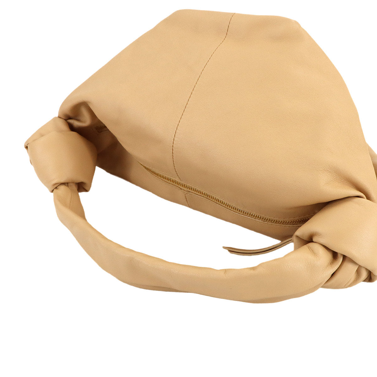 Double Knot Hand Bag Leather Beige 629635 Purse