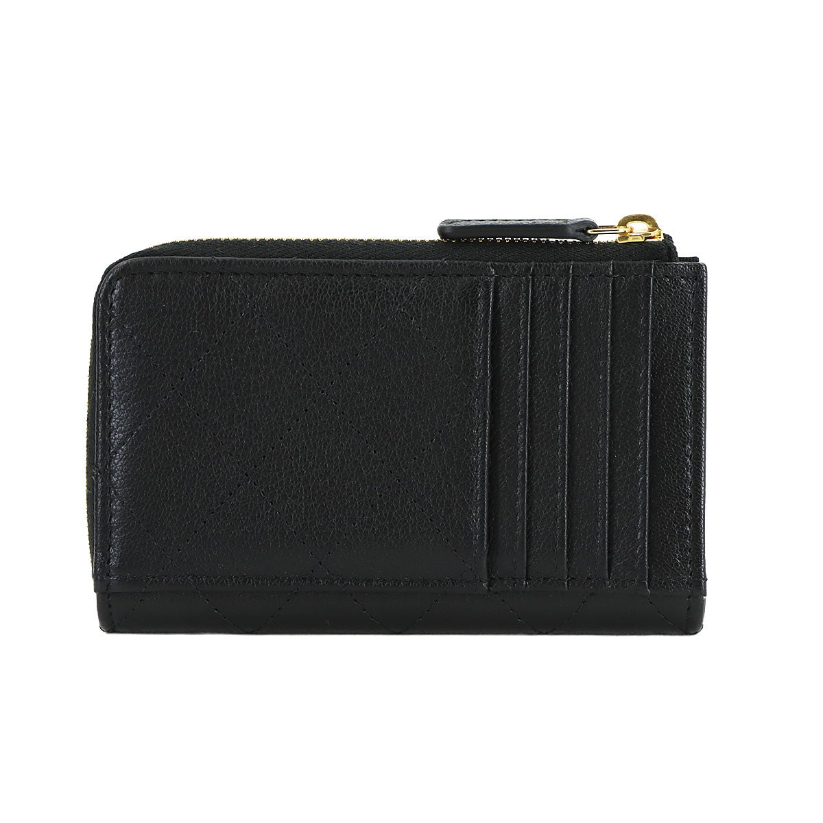 Matelasse Coin Case Purse Leather Black AP4917