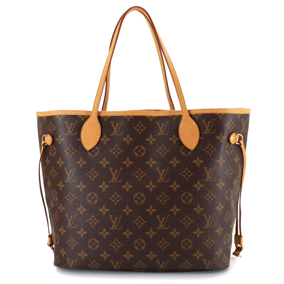 Monogram Neverfull MM Tote Bag Brown Cerise M41177