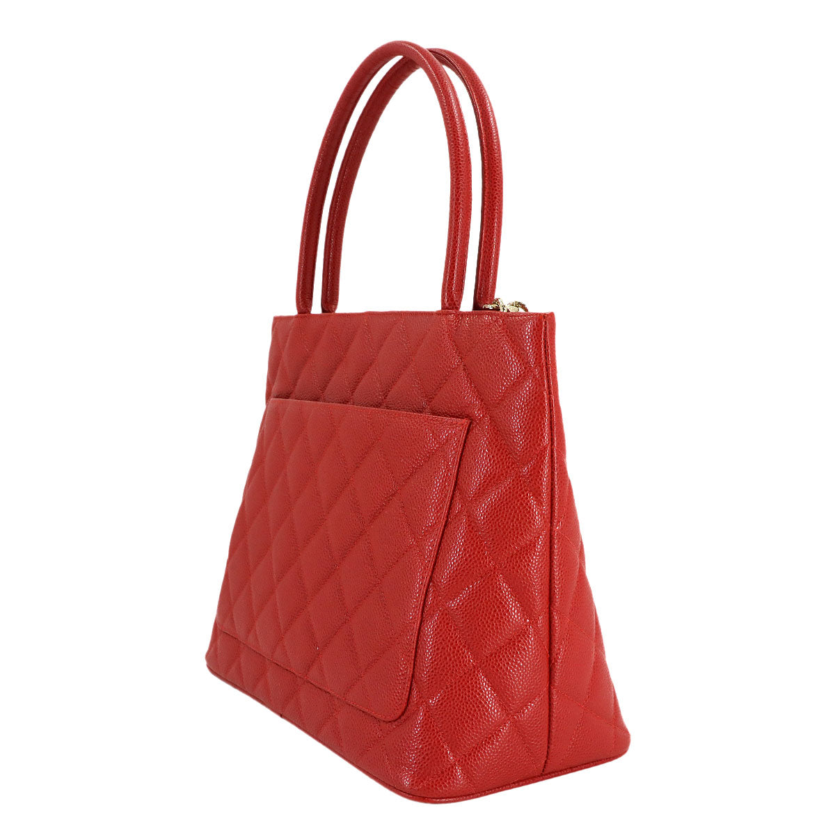 Medallion Tote Bag Leather Red A01804 Coco Logos