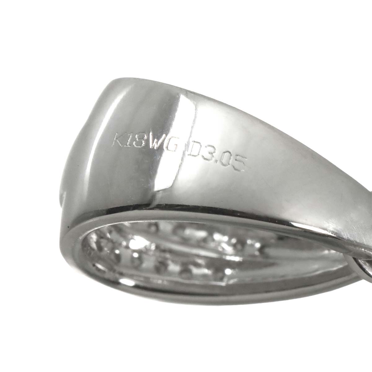 Diamond 3.05ct Pendant Top 18K K18 WG White Gold 750