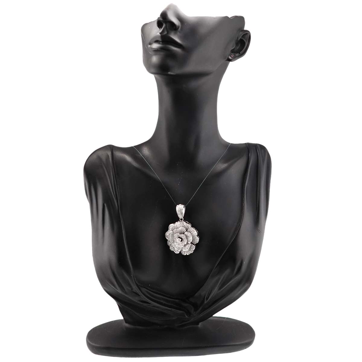 Diamond 3.05ct Pendant Top 18K K18 WG White Gold 750