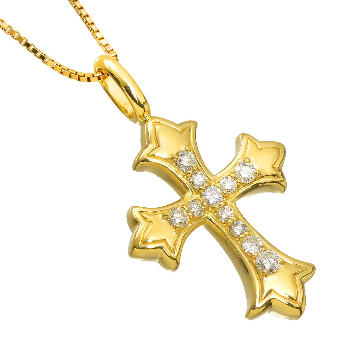 Diamond 0.80ct Necklace 18K YG Yellow Gold 750