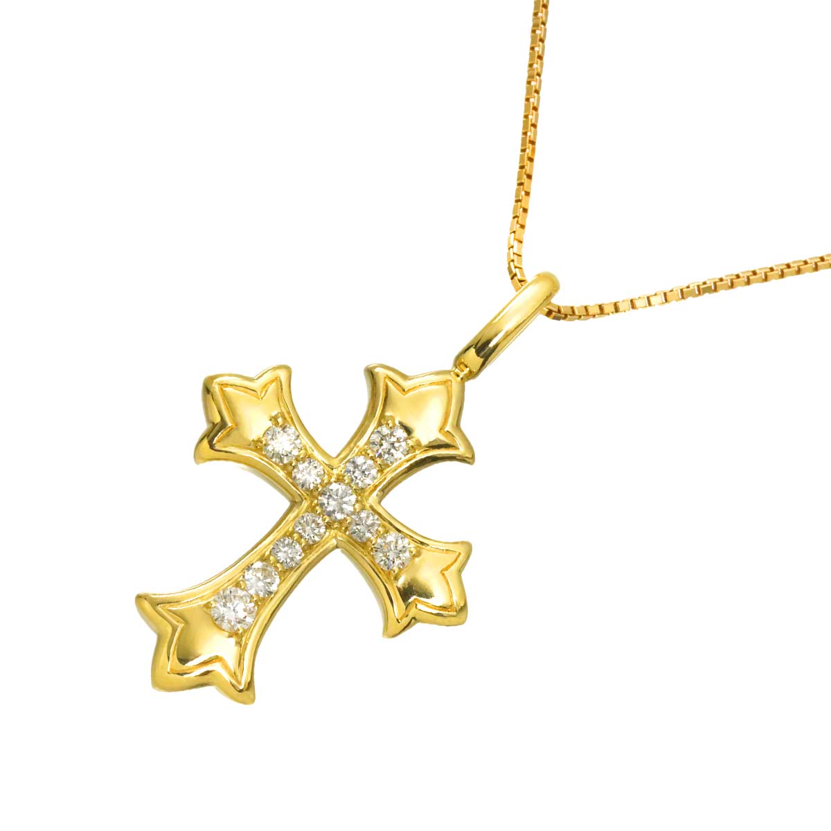 Diamond 0.80ct Necklace 18K YG Yellow Gold 750