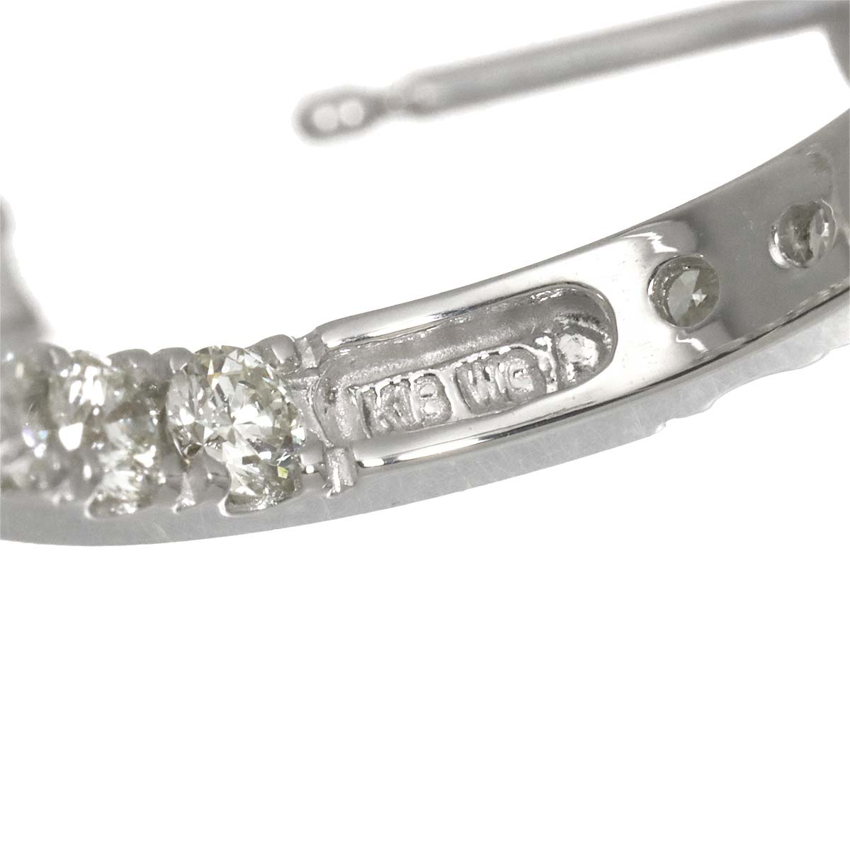Diamond 1.005ct/1.005ct Earrings Pierced 18K K18 WG 750