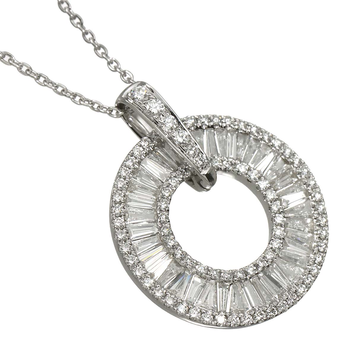 Diamond 1.85ct Necklace 18K WG White Gold 750