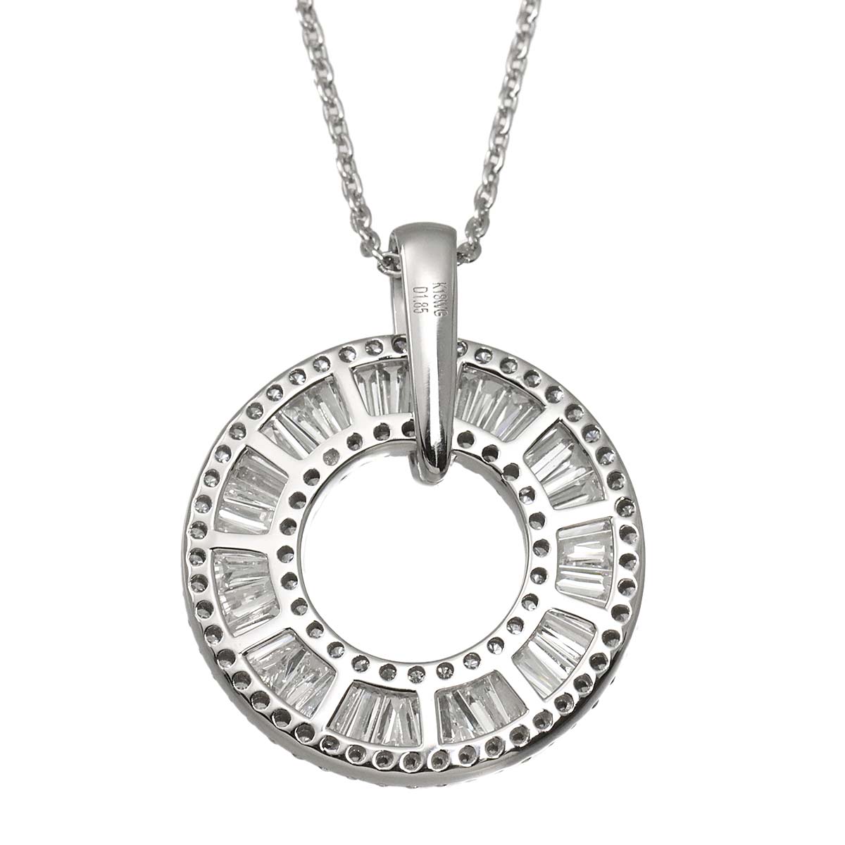 Diamond 1.85ct Necklace 18K WG White Gold 750