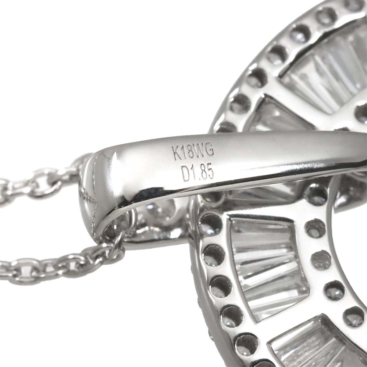 Diamond 1.85ct Necklace 18K WG White Gold 750