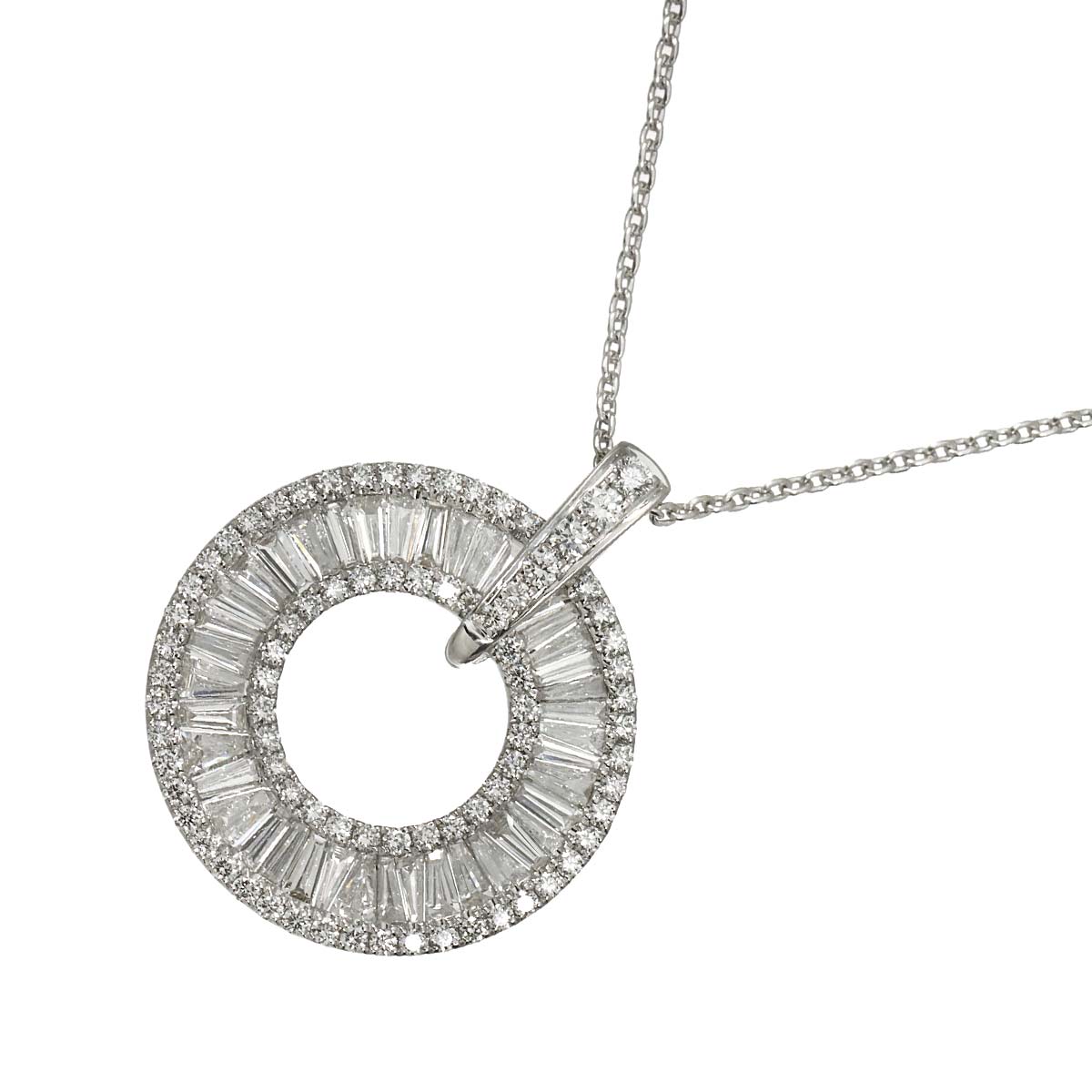 Diamond 1.85ct Necklace 18K WG White Gold 750