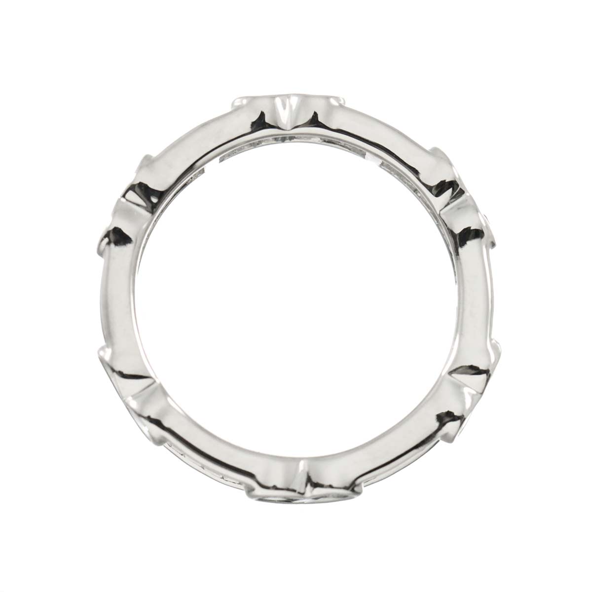 Sapphire Diamond Ring 18K K18 WG size4.5(US)