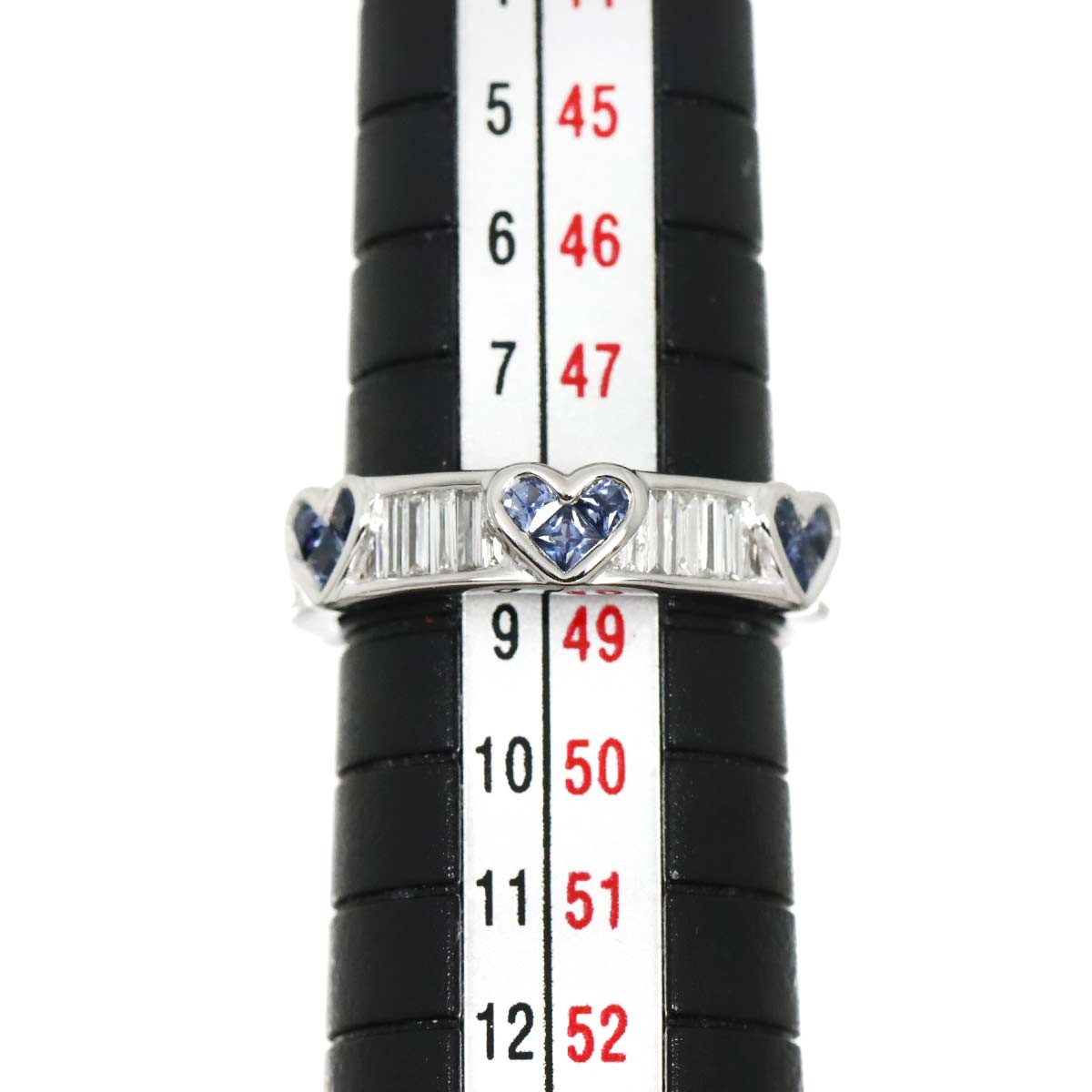 Sapphire Diamond Ring 18K K18 WG size4.5(US)
