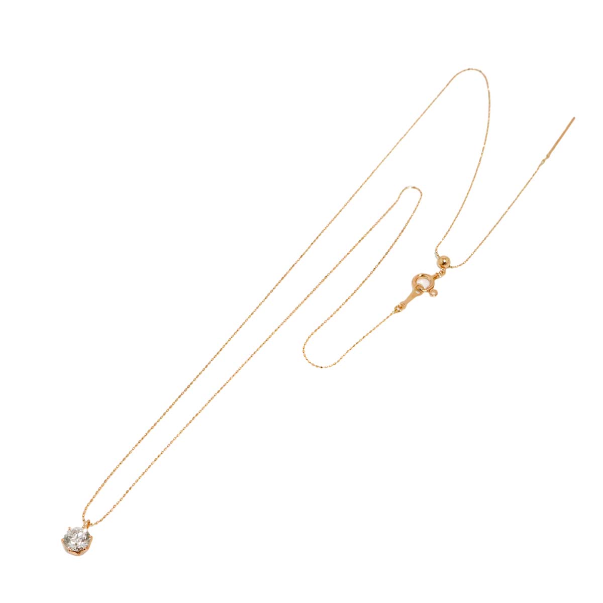 Diamond 0.604ct F/SI2 Necklace 18K K18 PG 750