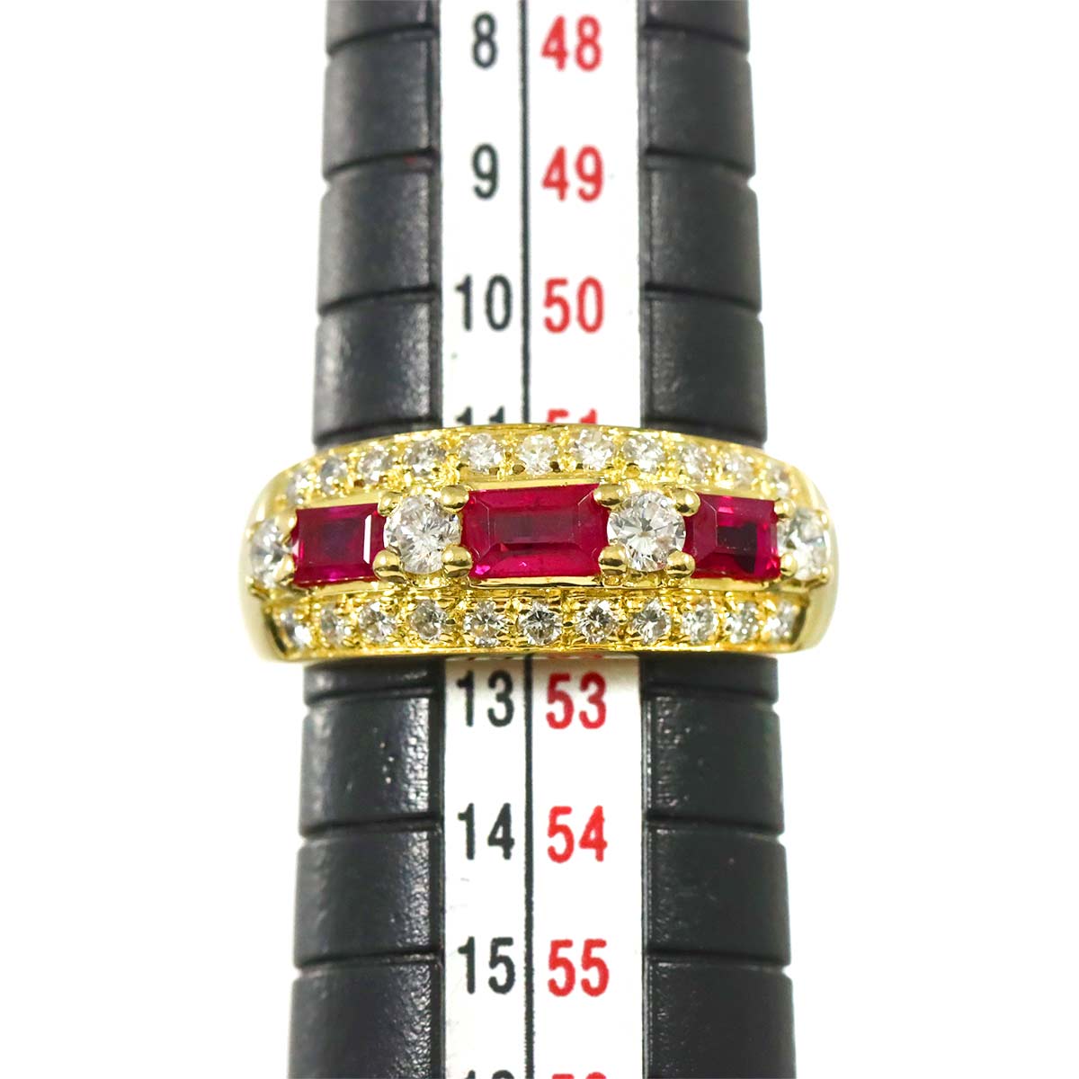 Ruby 0.86ct Diamond 0.63ct Ring 18K Yellow Gold 750 size5.75-6(US)