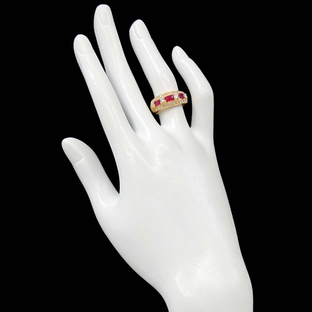 Ruby 0.86ct Diamond 0.63ct Ring 18K Yellow Gold 750 size5.75-6(US)