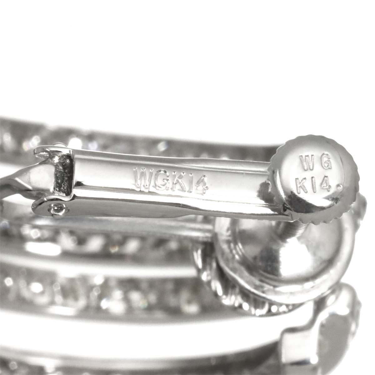 Diamond 1.44/1.42ctct Earrings Clip on 14K 18K White Gold 585 750