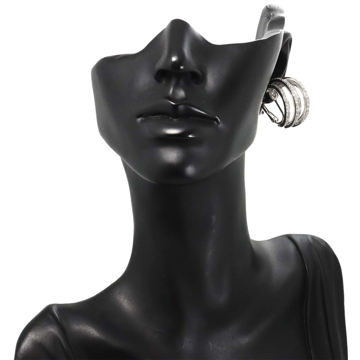 Diamond 1.44/1.42ctct Earrings Clip on 14K 18K White Gold 585 750