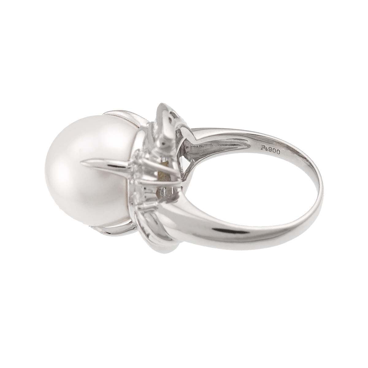 South Sea pearl 13.7mm Diamond Ring Pt Platinum Size6.75-7.25(US)