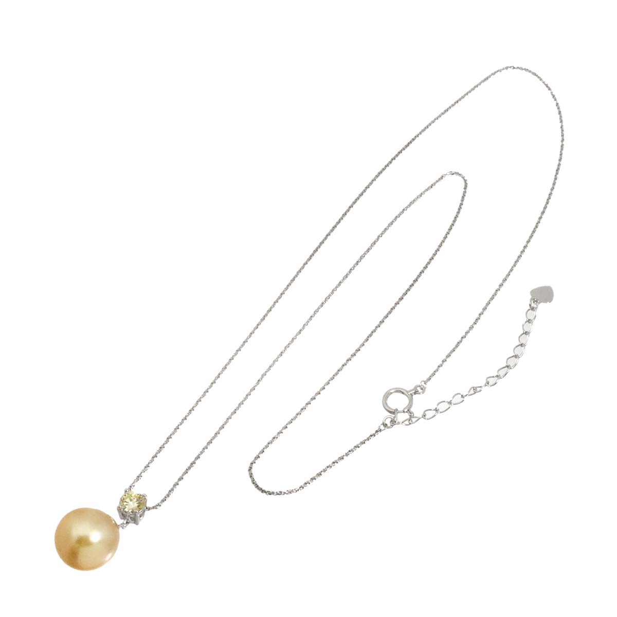 South Sea pearl 10.9mm Diamond 0.315ct Pearl Necklace 18K K18 WG 750
