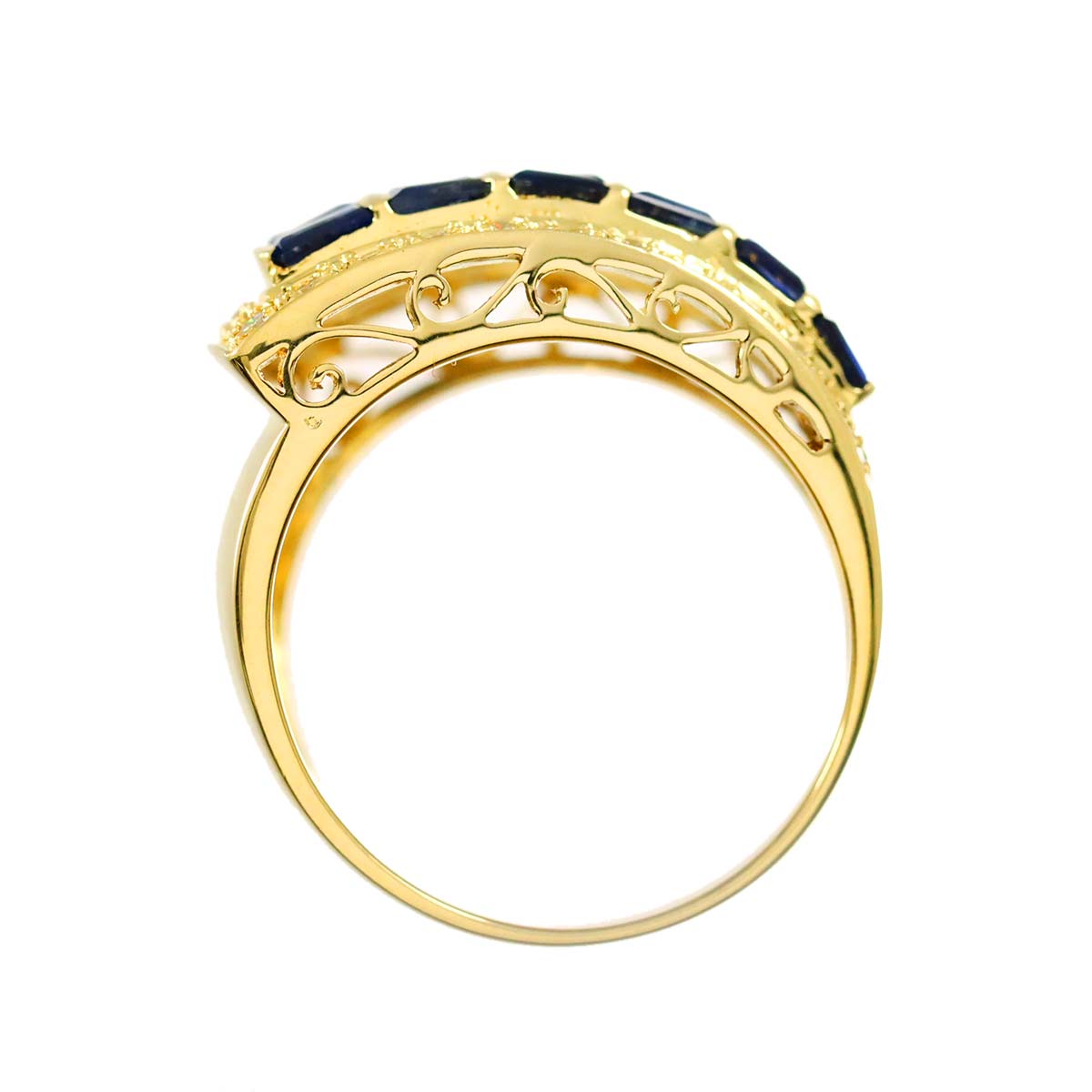 Sapphire 3.23ct Diamond 0.40ct Ring 18K YG Yellow Gold size7.75-8(US)